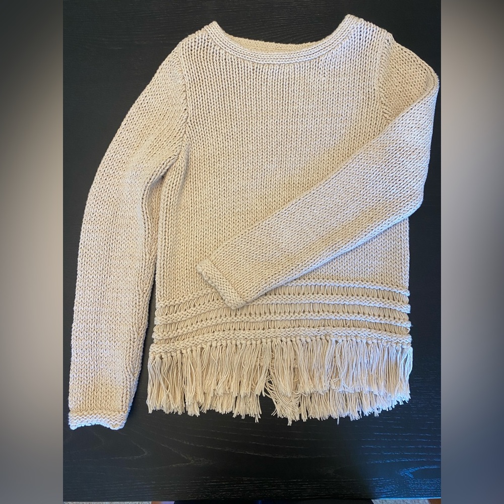 Tan Fringe Sweater- Ann Taylor Loft